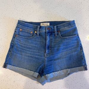 Madewell Classic Blue Denim Rolled Hem Shorts
